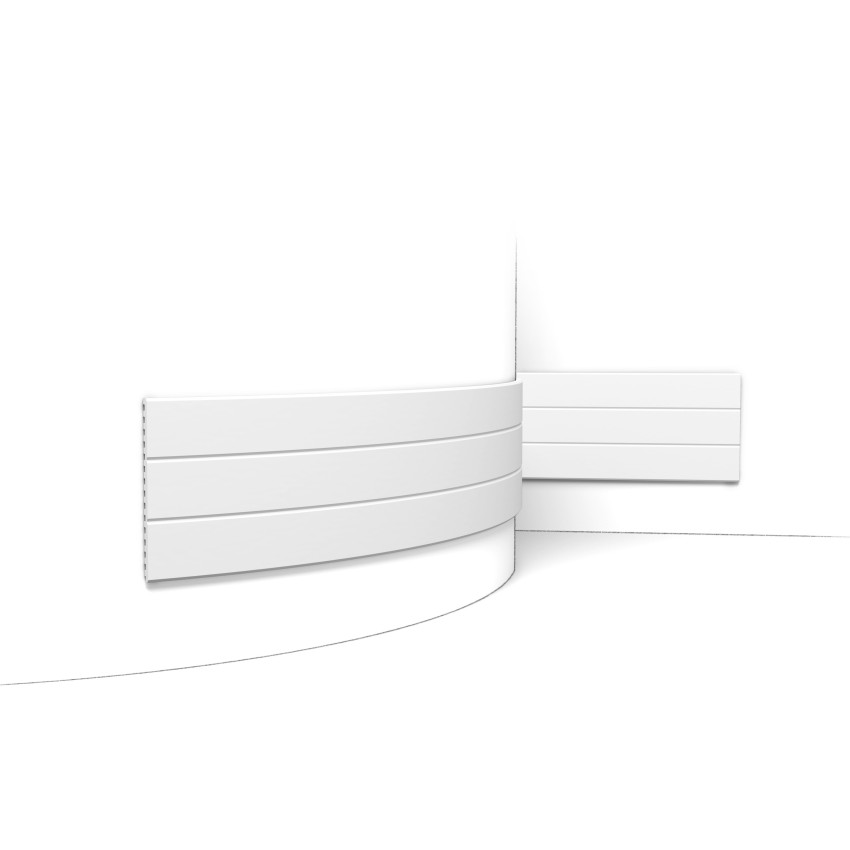 Panou decorativ riflat alb flexibil