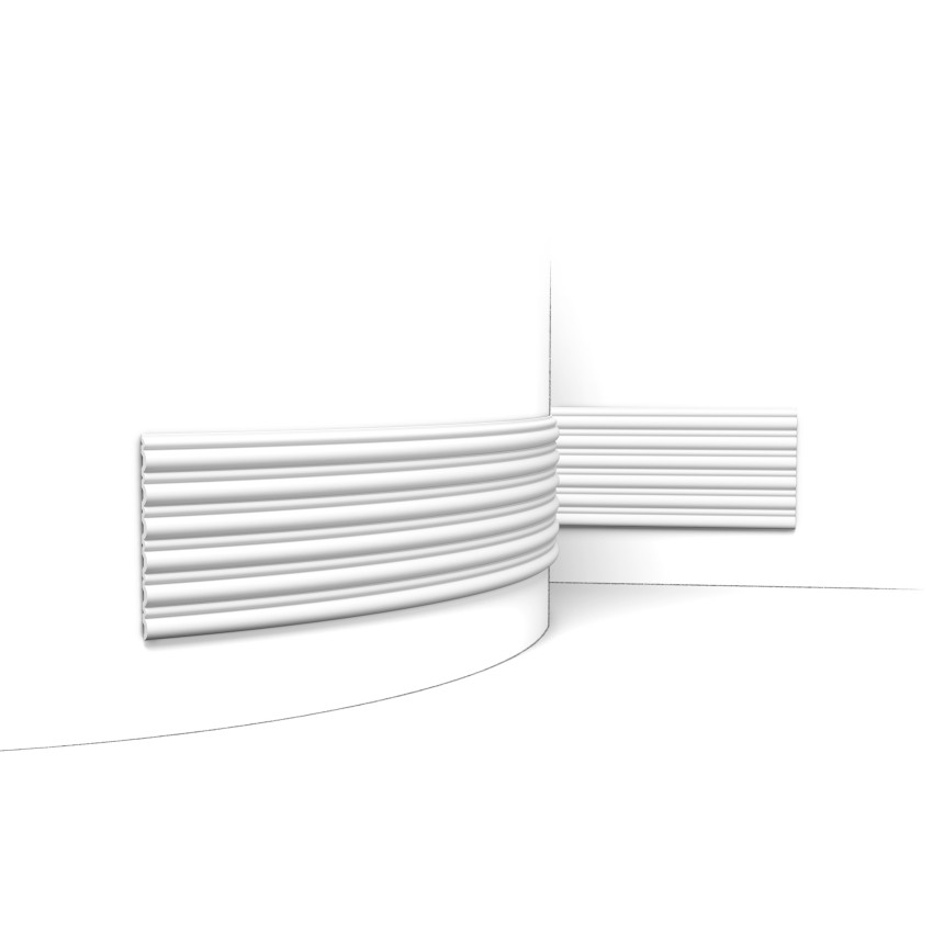 Panou decorativ riflat 3D alb