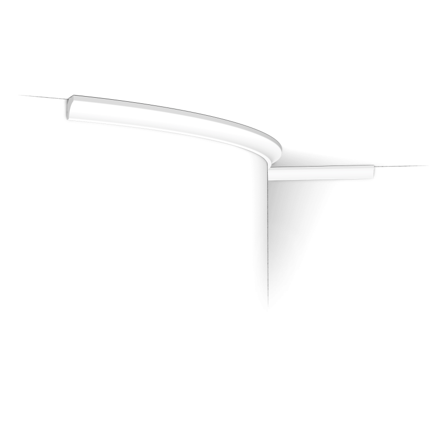 Cornisa flexibila tavan, profil decorativ alb