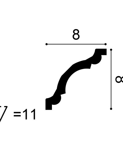 Cornișă flexibilă decorativă tavan, 200 x 8 x 8 cm