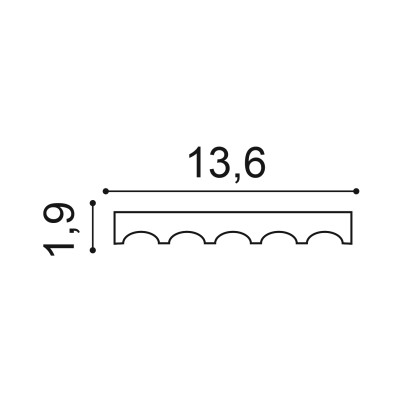 Profil decorativ vertical alb