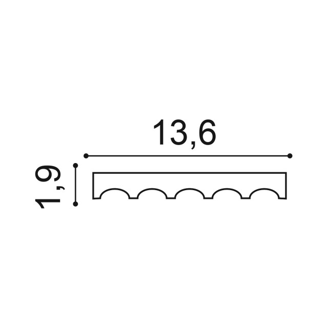 Profil decorativ vertical alb
