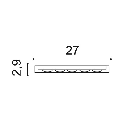 Pilastru decorativ alb, dimensiuni 27x2.9x200 cm
