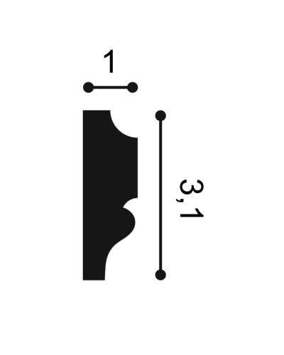 Brau decorativ alb, dimensiuni 200x3.1x1 cm
