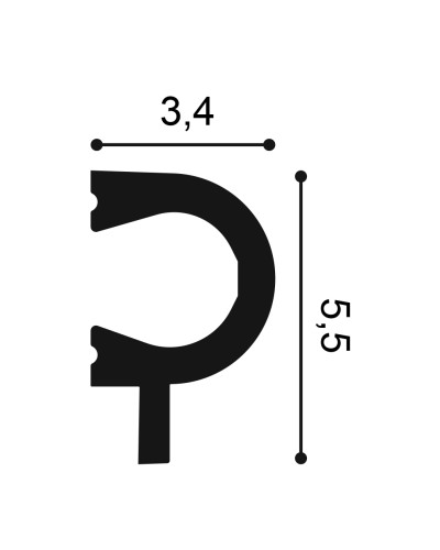 Brau decorativ alb, dimensiuni 200x5.5x3.4 cm