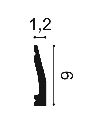 Plinta decorativa duropolimer alba, dimensiuni 200x6x1.2 cm