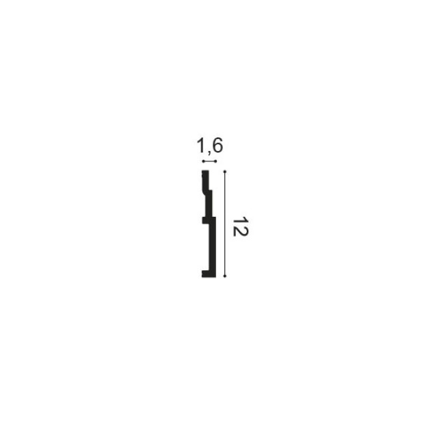 Plinta decorativa moderna alba, dimensiuni 200x12x1.6 cm