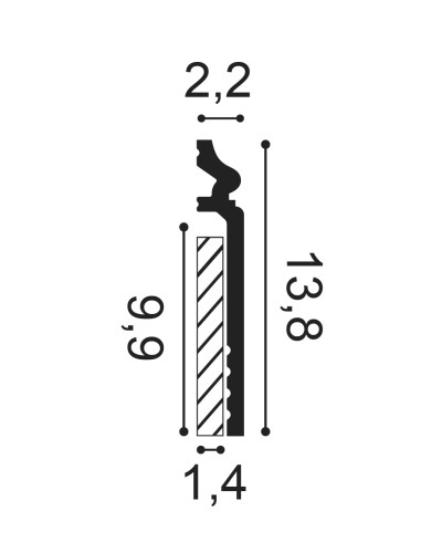 Plinta decorativa alba, model Luxxus SX186