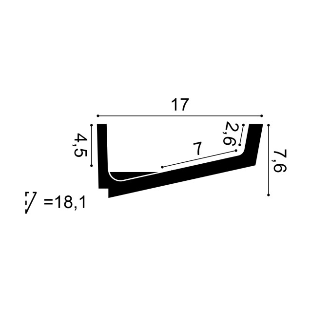 Cornisa decorativa pentru iluminat indirect cu LED