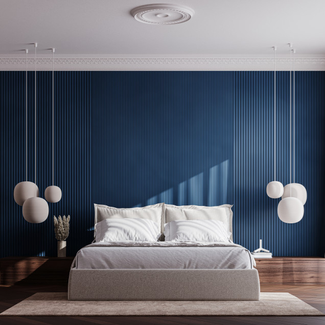 Panou decorativ 3D riflat alb