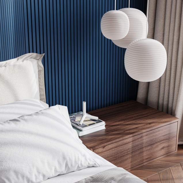 Panou decorativ 3D riflat alb