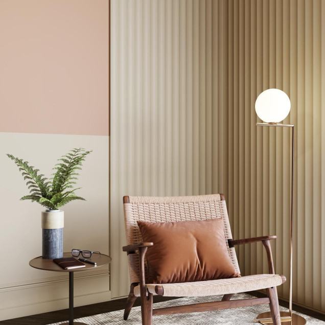 Panou decorativ riflat alb