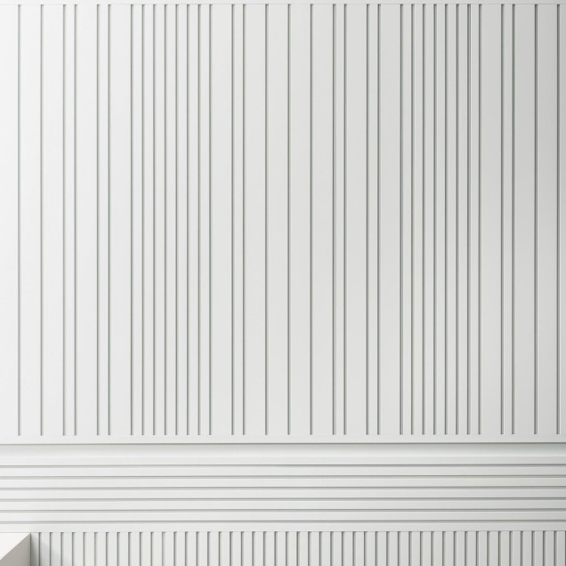 Panou decorativ alb cu striatii verticale