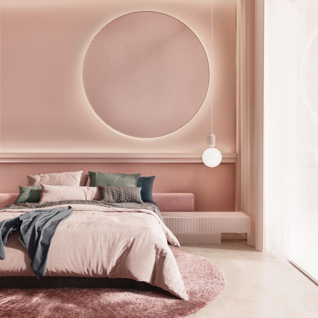 Panou decorativ 3D riflat alb