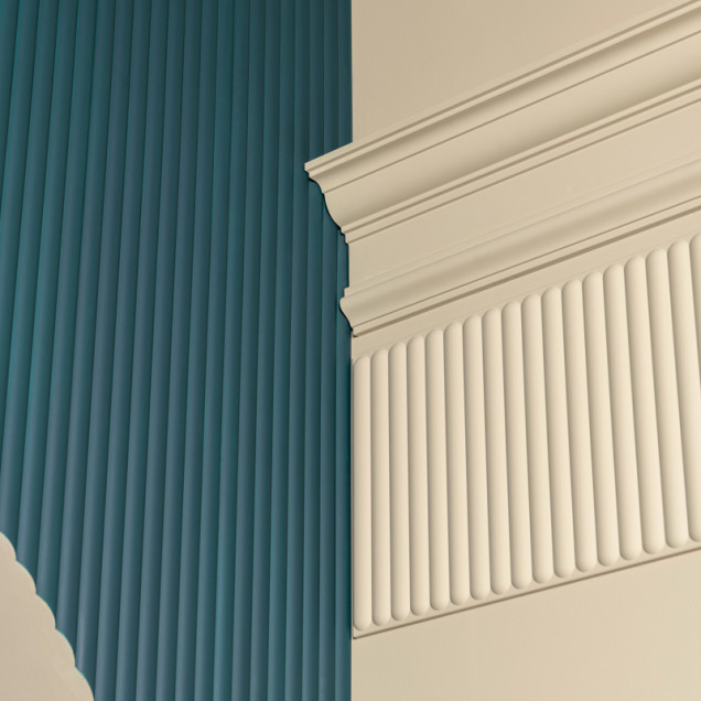 Panou decorativ 3D riflat alb