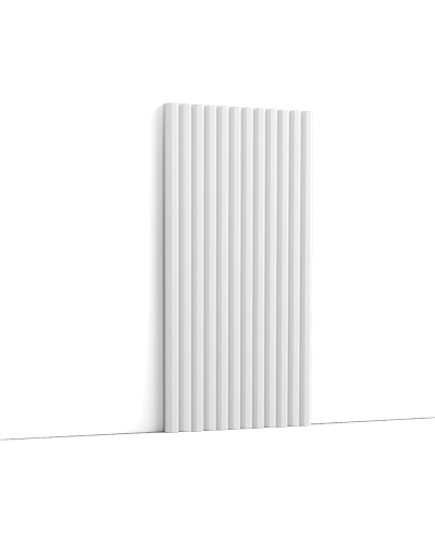 Panou decorativ alb flexibil cu striuri verticale 3D