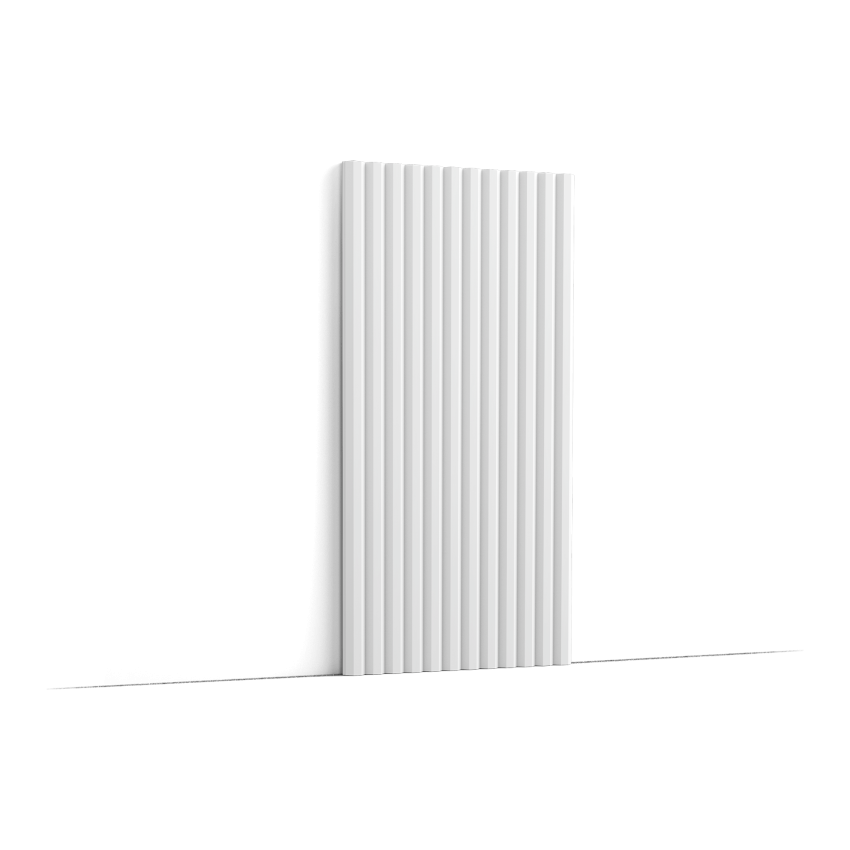 Panou decorativ vertical alb cu linii striate