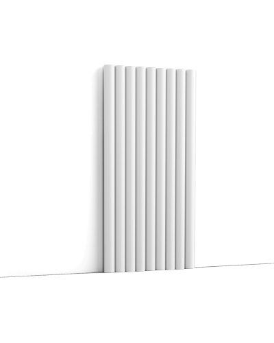 Panou decorativ alb cu riflaje verticale