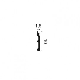 Plinta SX173-RAL9003 CONTOUR, Dimensiuni: L 200 X 10cmH X 1.6 cm, Duropolimer, Orac Decor