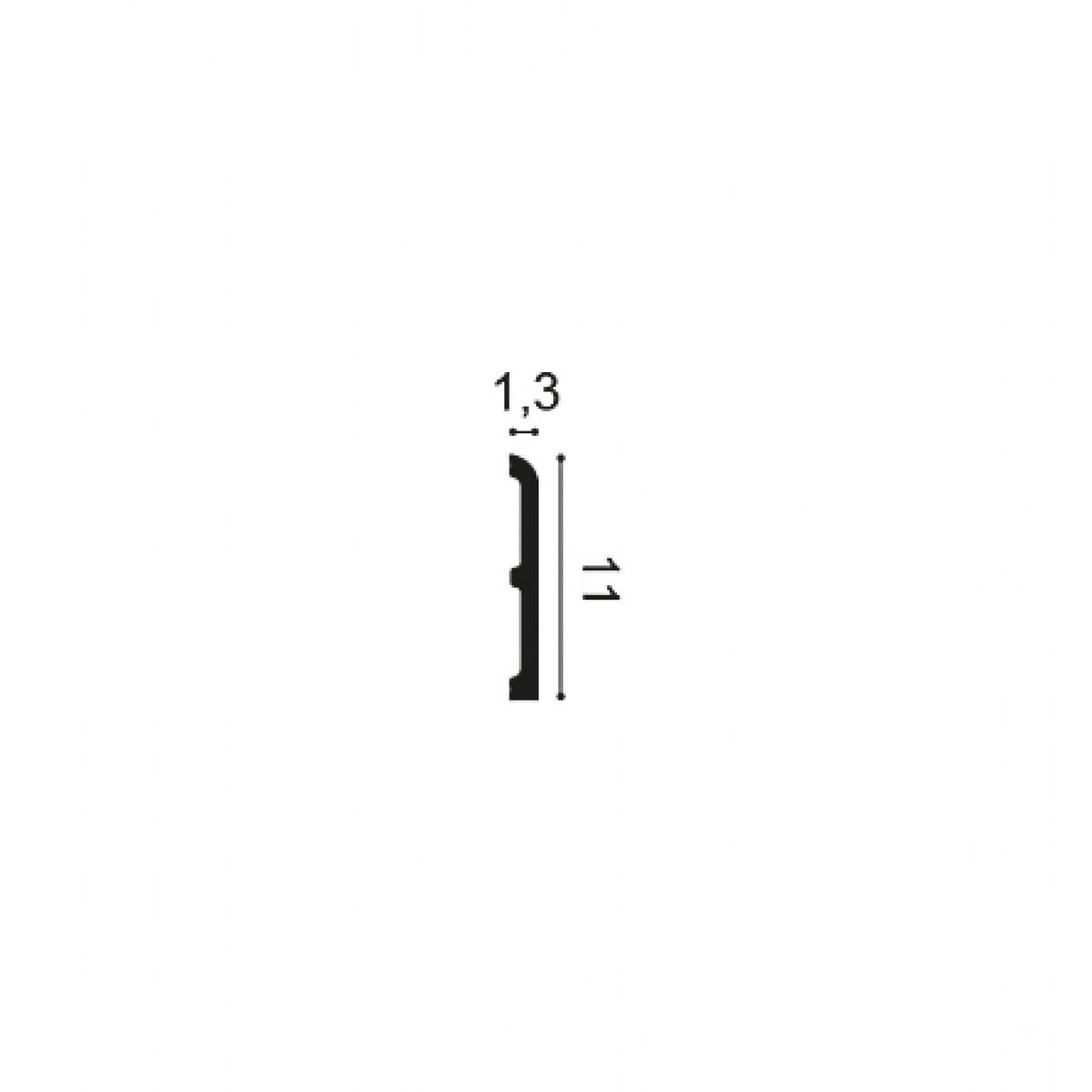 Plinta SX184-RAL9003 CASCADE, Dimensiuni: L 200 X 11cmH X 1.3 cm, Duropolimer, Orac Decor, Plinte decorative 