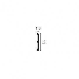Plinta SX184-RAL9003 CASCADE, Dimensiuni: L 200 X 11cmH X 1.3 cm, Duropolimer, Orac Decor