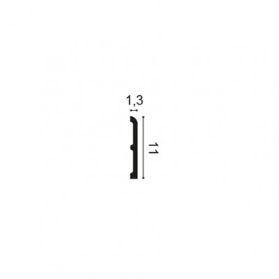 Plinta SX184-RAL9003 CASCADE, Dimensiuni: L 200 X 11cmH X 1.3 cm, Duropolimer, Orac Decor, Plinte decorative 