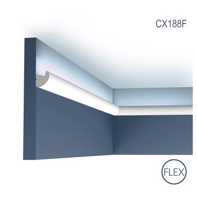 Cornisa Flex Axxent CX188F, Dimensiuni: 200 X 3 X 3.4 cm, Orac Decor, Cornișe tavan 