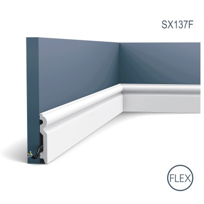 Plinta Flex Axxent SX137F, Dimensiuni: 200 X 1.5 X 9.9 cm, Orac Decor, Plinte decorative 