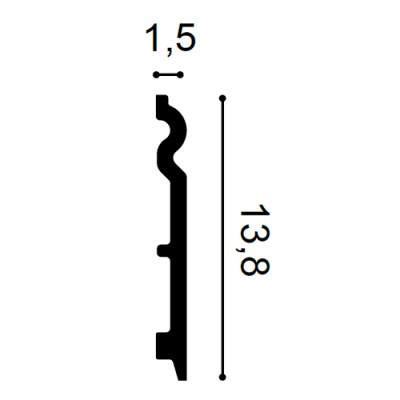 Plinta Flex Axxent SX138F, Dimensiuni: 200 X 1.5 X 13.8 cm, Orac Decor, Plinte decorative 