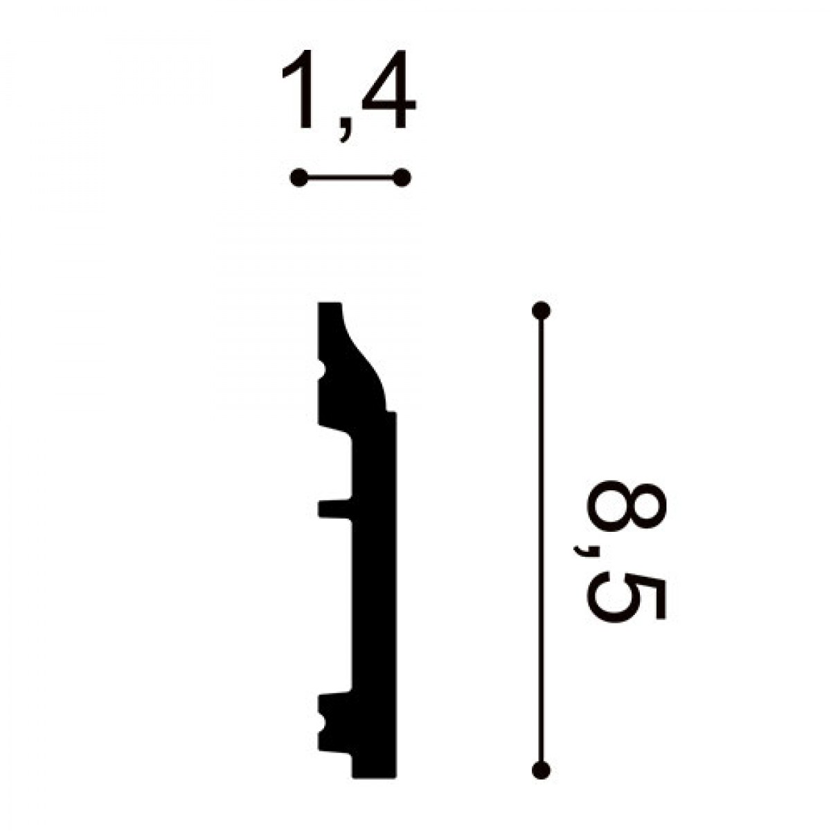 Plinta Axxent SX172, Dimensiuni: 200 X 8.5 X 1.4 cm, Orac Decor, Plinte decorative 