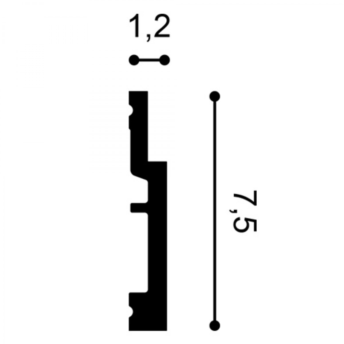 Plinta Modern SX187, Dimensiuni: 200 X 1.2 X 7.5 cm, Orac Decor, Plinte decorative 