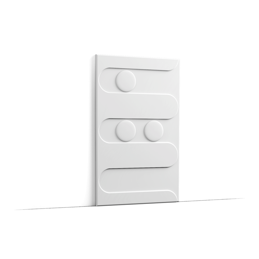 Panou decorativ alb 3D cu design SWIRL, dimensiuni 80x50x1.7 cm