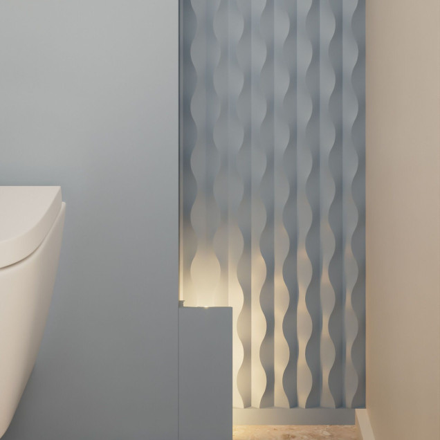 Panou decorativ alb cu design ondulat