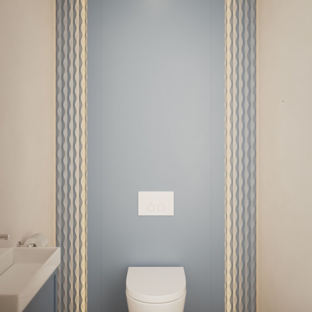 Panou decorativ alb cu design ondulat