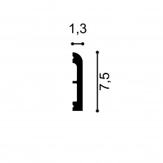 Plinta / Ancadrament Usa Axxent SX183, Dimensiuni: 200 X 1.3 X 7.5 cm, Orac Decor
