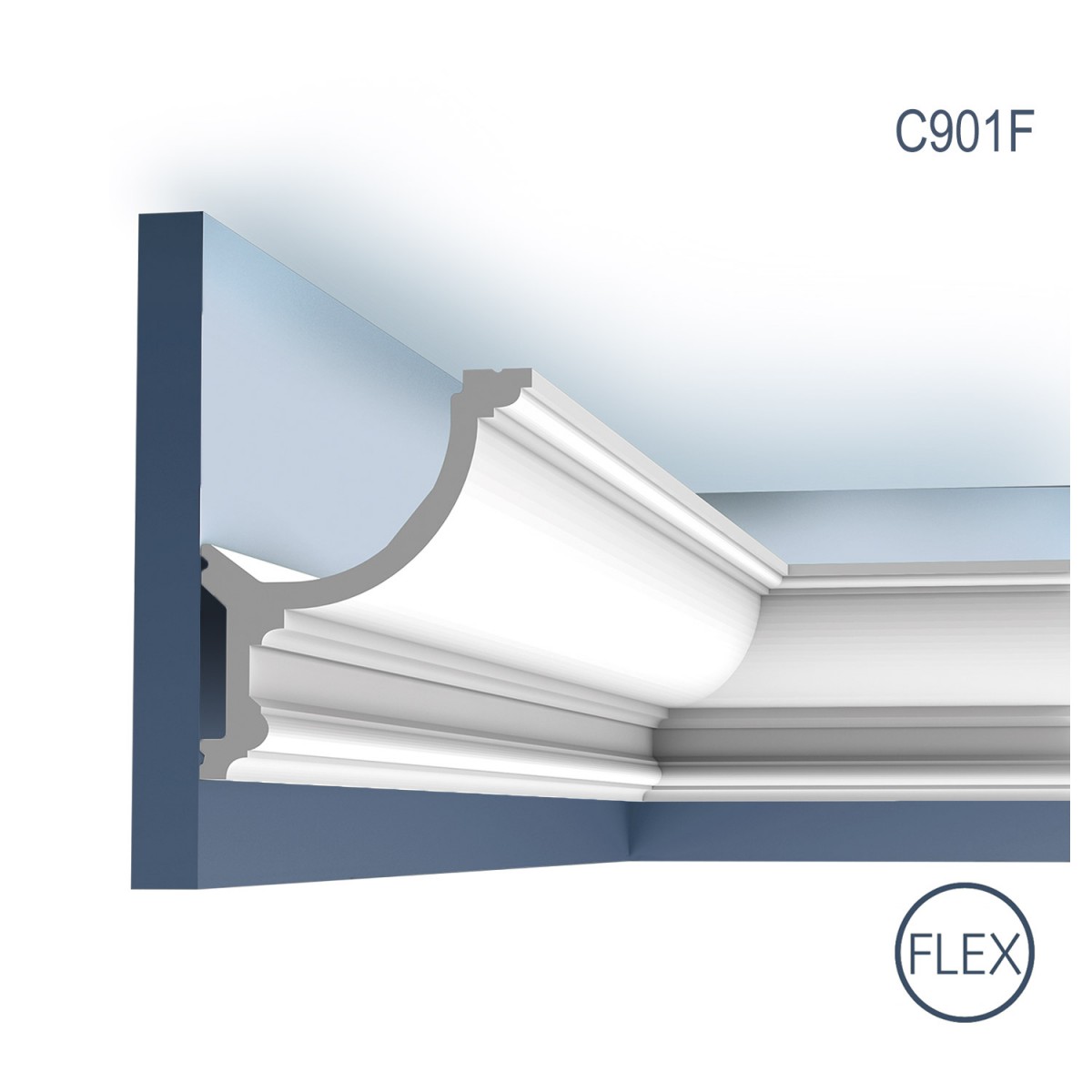 Scafe tavan (iluminat indirect, LED) Orac Decor ORC-C901F, material: PUROTOUCH®
