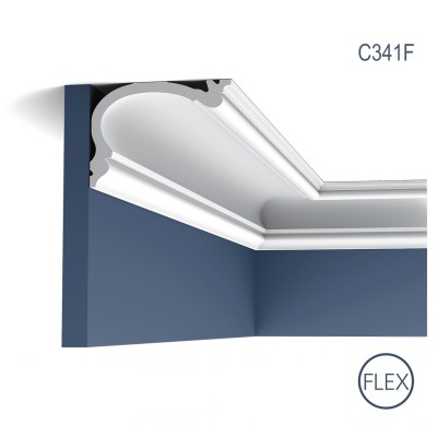 Cornisa Flex Luxxus C341F, Dimensiuni: 200 X 12.2 X 8.8 cm, Orac Decor, Scafe tavan (iluminat indirect, LED) 
