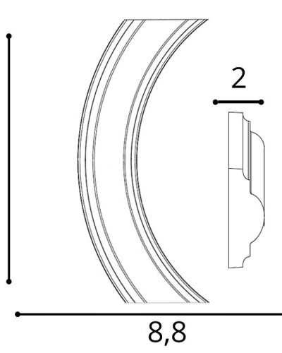 Coltar decorativ pentru brauri, dimensiuni 19x5.7x1.9 cm