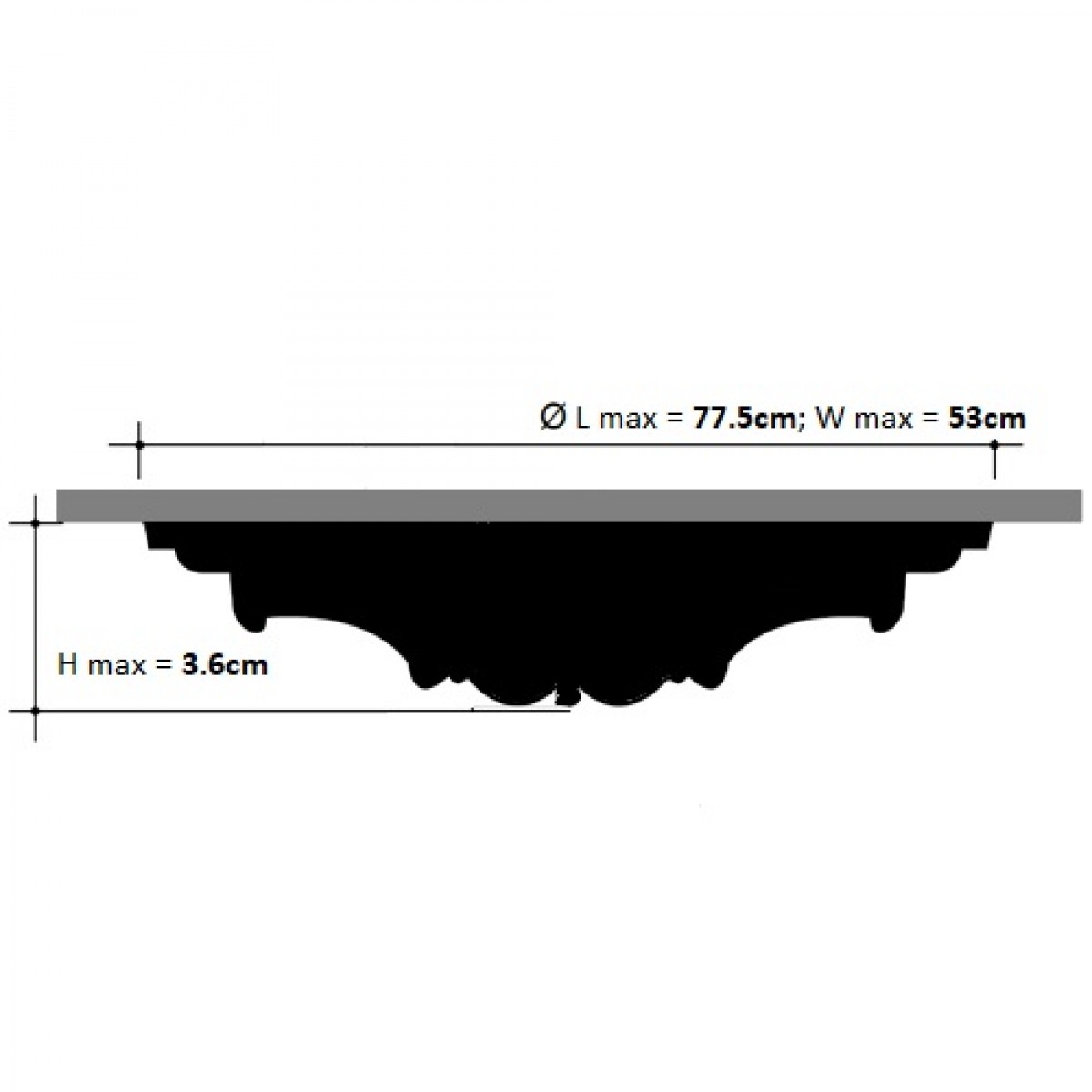 Rozeta Luxxus R22, Dimensiuni: 77.5 X 53 X 3.6 cm, Orac Decor,  
