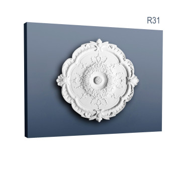 Rozeta decorativa alba cu design floral