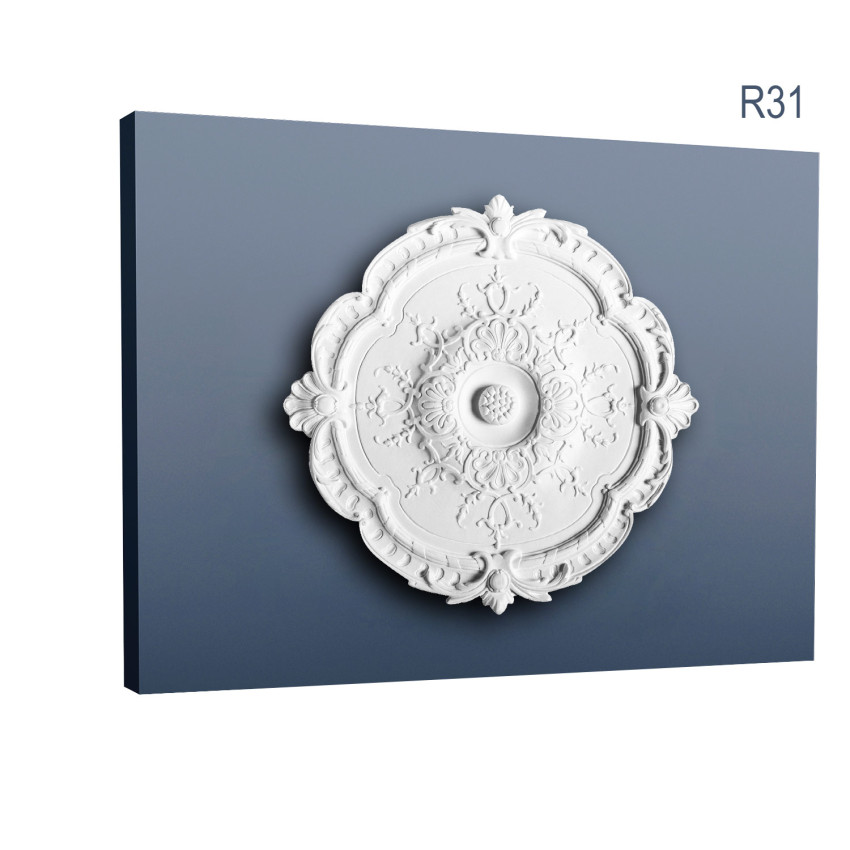 Rozeta decorativa alba cu design floral