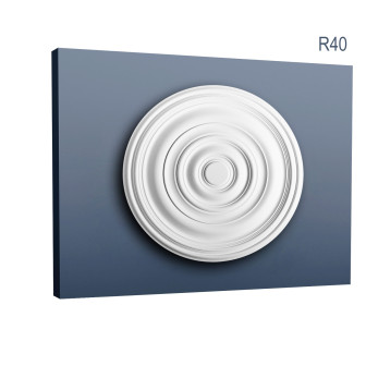 Rozeta decorativa alba cu design circular