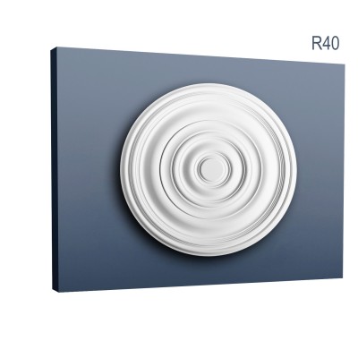 Rozeta decorativa alba cu design circular