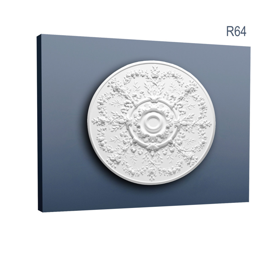 Rozeta decorativa alba cu design floral
