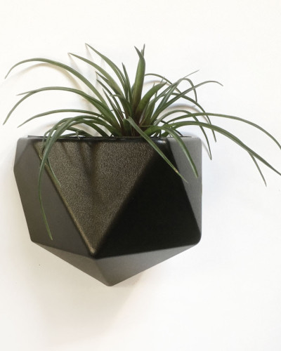 Ghiveci din plastic tapet magnetic - Negru, cu creioane și foarfeci