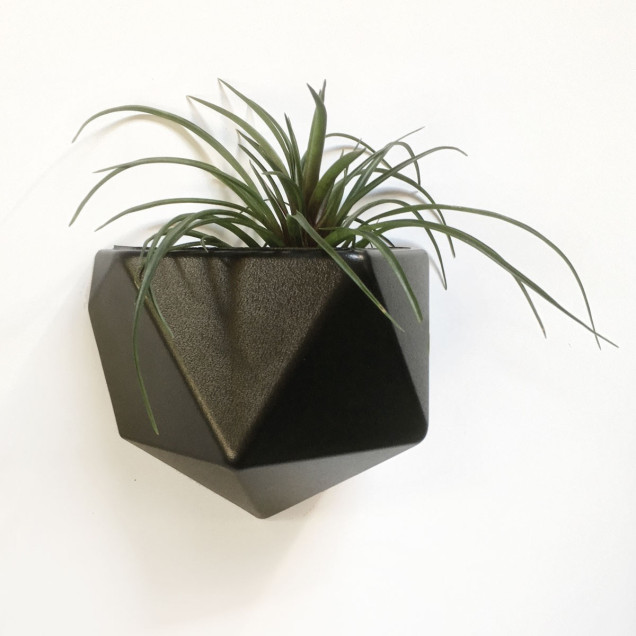 Ghiveci din plastic tapet magnetic - Negru, cu creioane și foarfeci