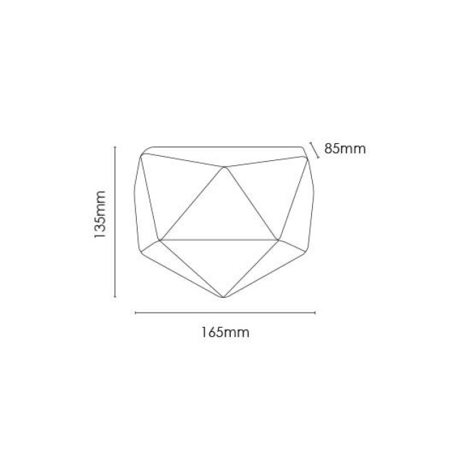 Ghiveci din plastic alb, cu design geometric, atașat pe un perete alb, conținând un carnet galben și markere galbene.