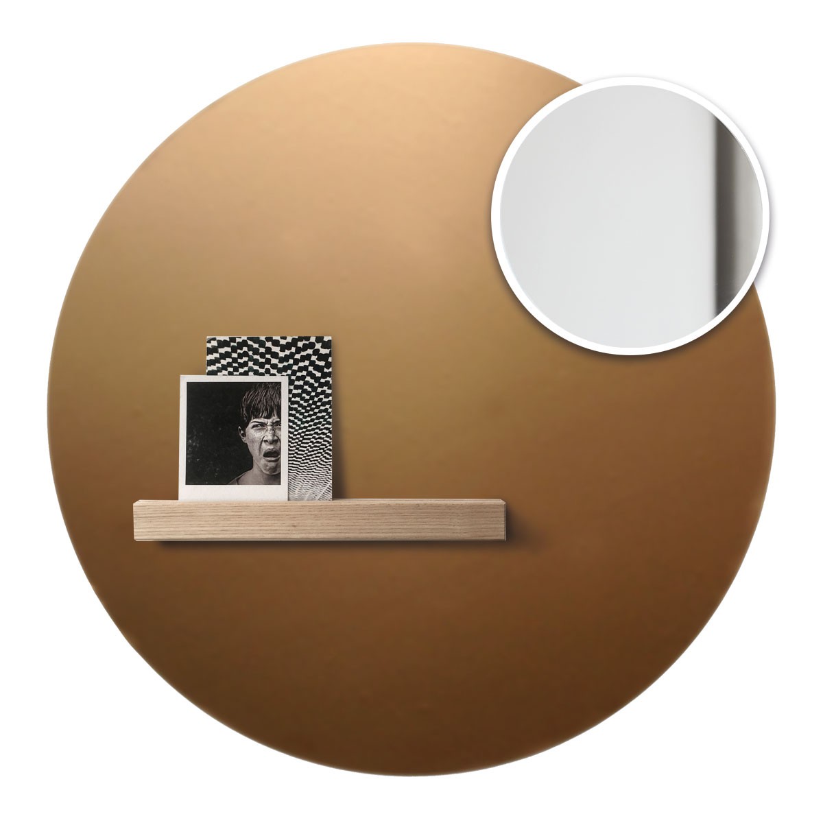Oglindă magnetică, perfectă pentru tapetul magnetic, 16cm - Alb