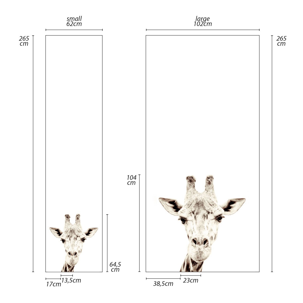Tapet magnetic - Girafa - 102X265 cm,  