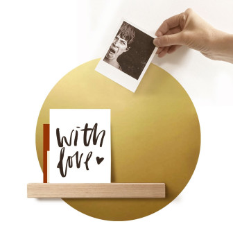 Sticker magnetic circular auriu cu fotografii